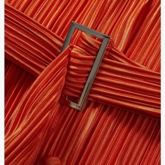 Women Pleated Long Sleeve Shirt Dress Pintuck Button Down Mini Blouse Dress - Picture 8 of 8